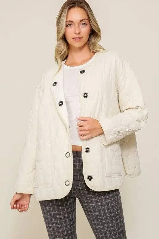 Oversized quilted puffer jacket