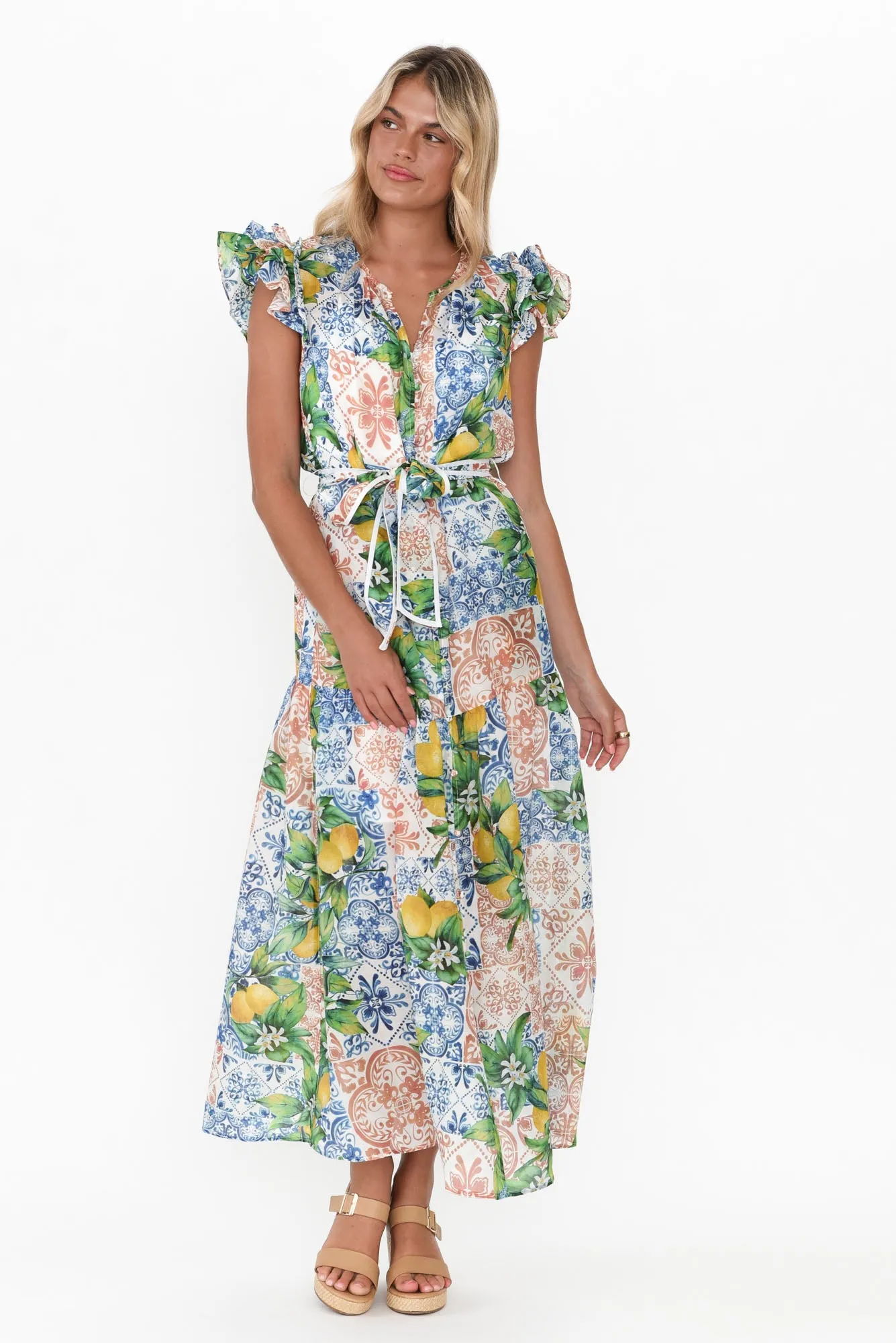 Paradiso Limonata Cotton Silk Dress