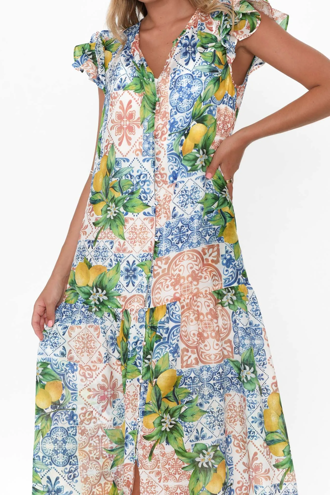 Paradiso Limonata Cotton Silk Dress