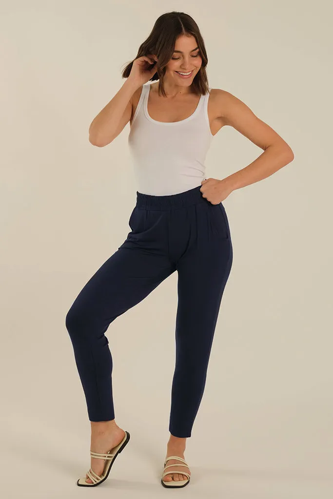 Peggy Bamboo Trouser - Dark Navy