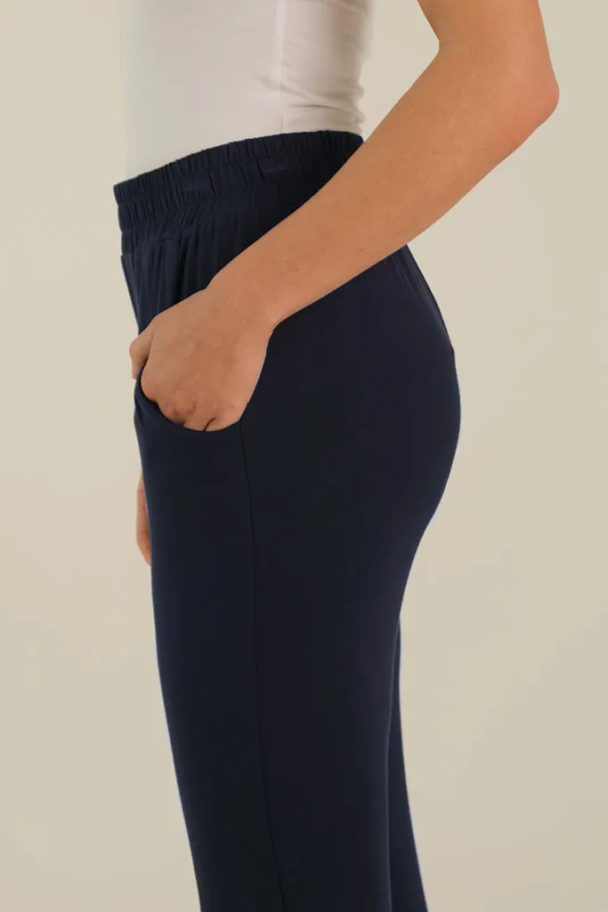 Peggy Bamboo Trouser - Dark Navy