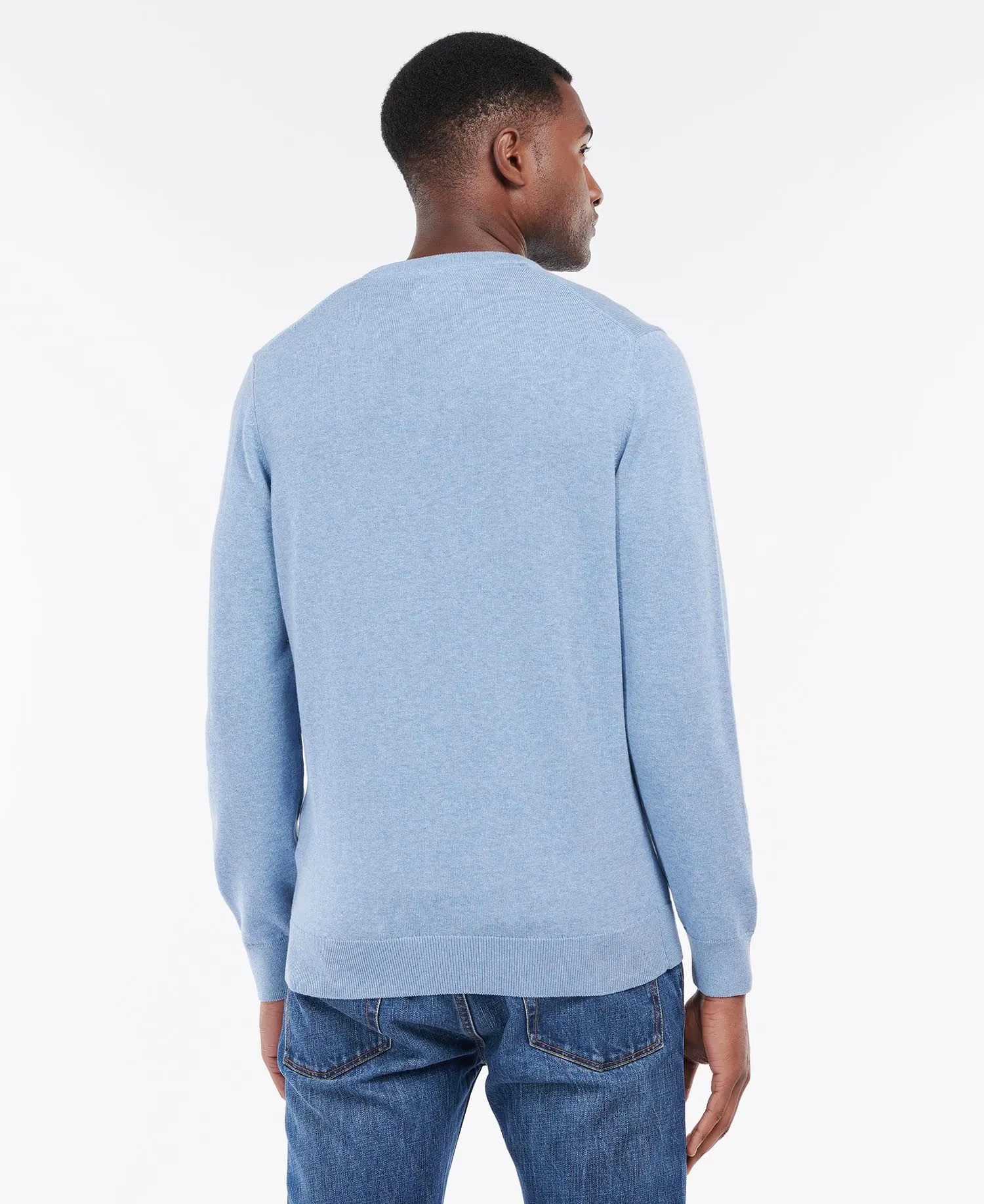 Pima Cotton Crew Neck Sweater - Dark Chambray