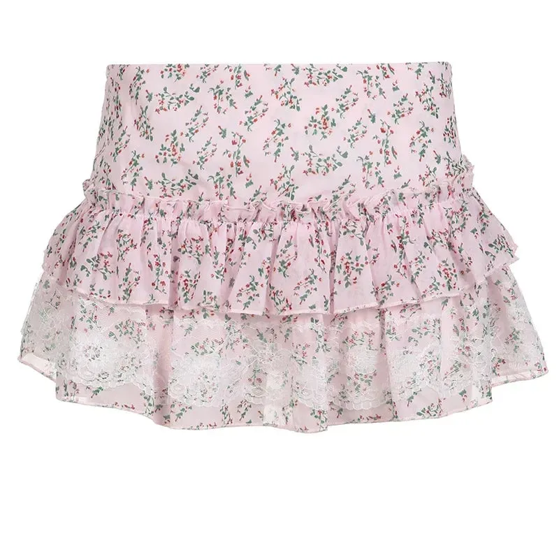 Pink Rosebud Babydoll Skirt