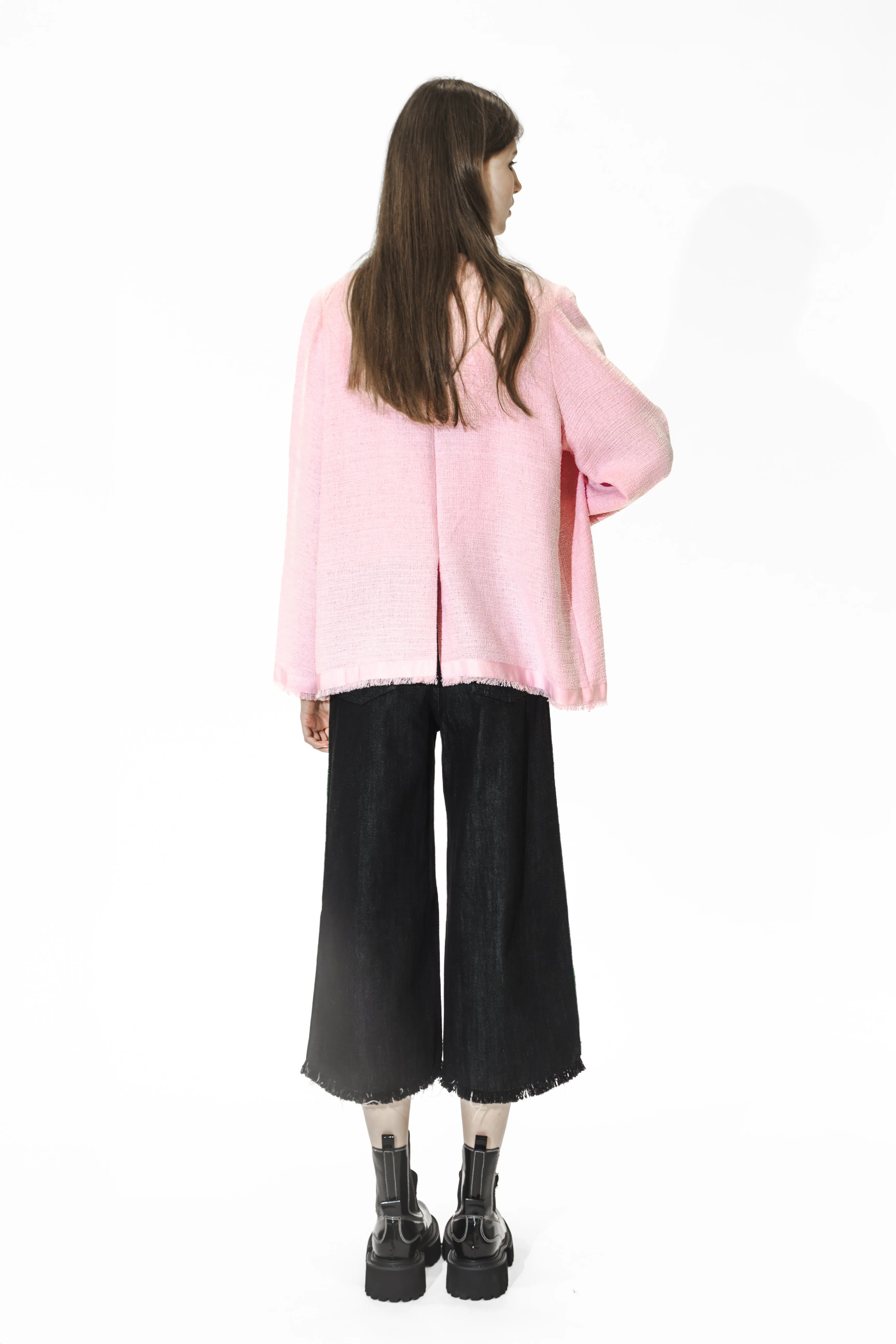 PINK/BLACK OVERSIZED COAT