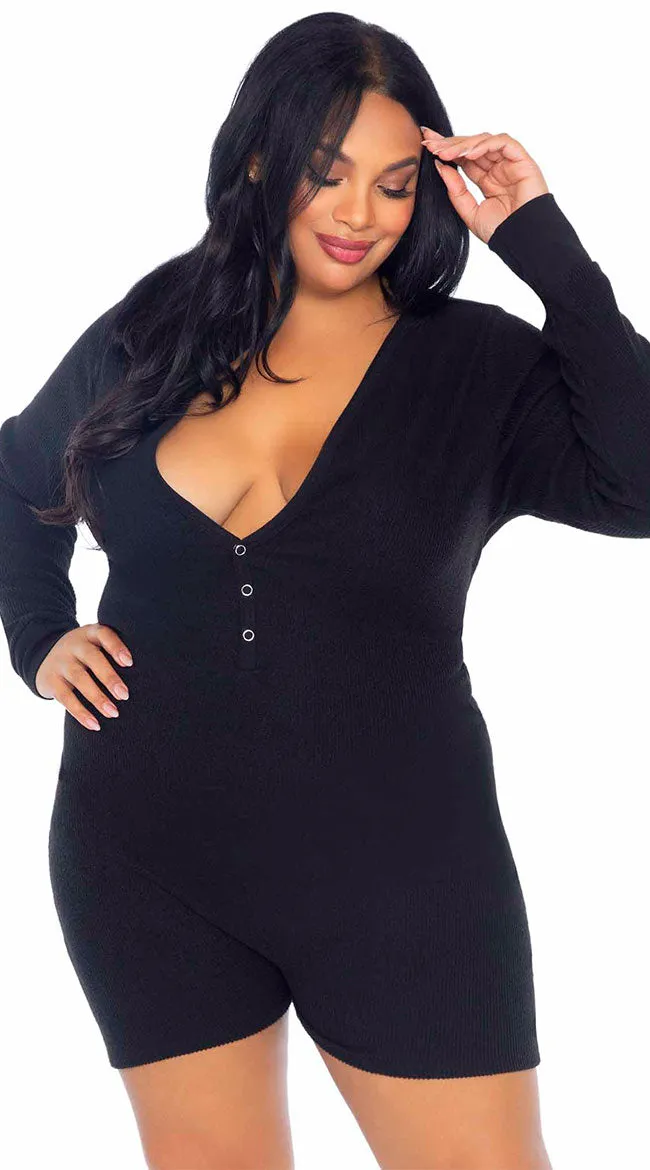 Plus Sized Love Me Long Johns Romper