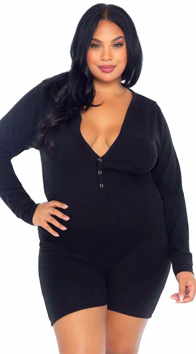 Plus Sized Love Me Long Johns Romper