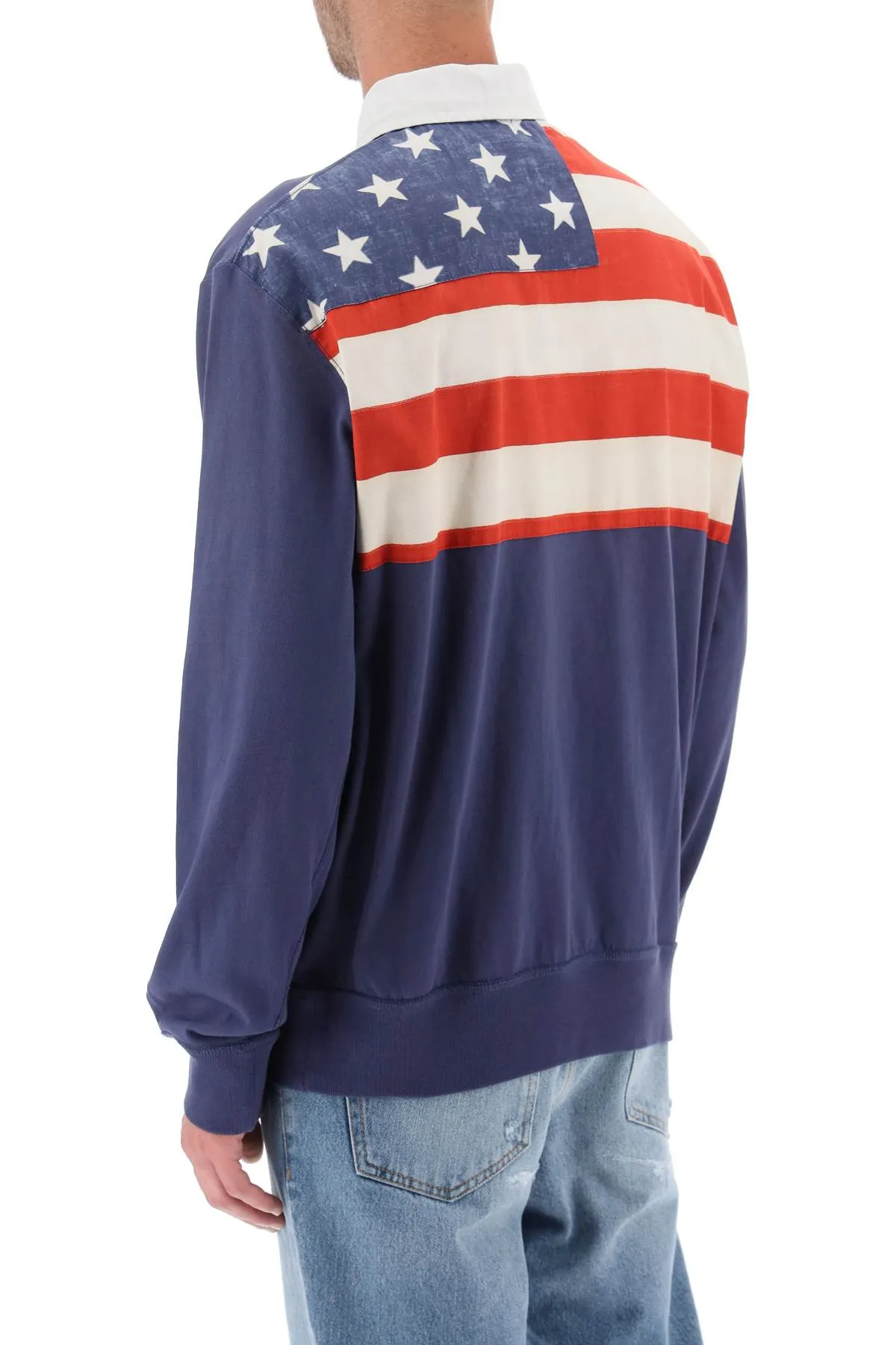 Polo ralph lauren flag patch long sleeve rugby shirt