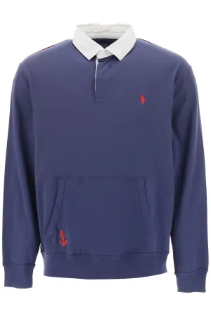 Polo ralph lauren flag patch long sleeve rugby shirt