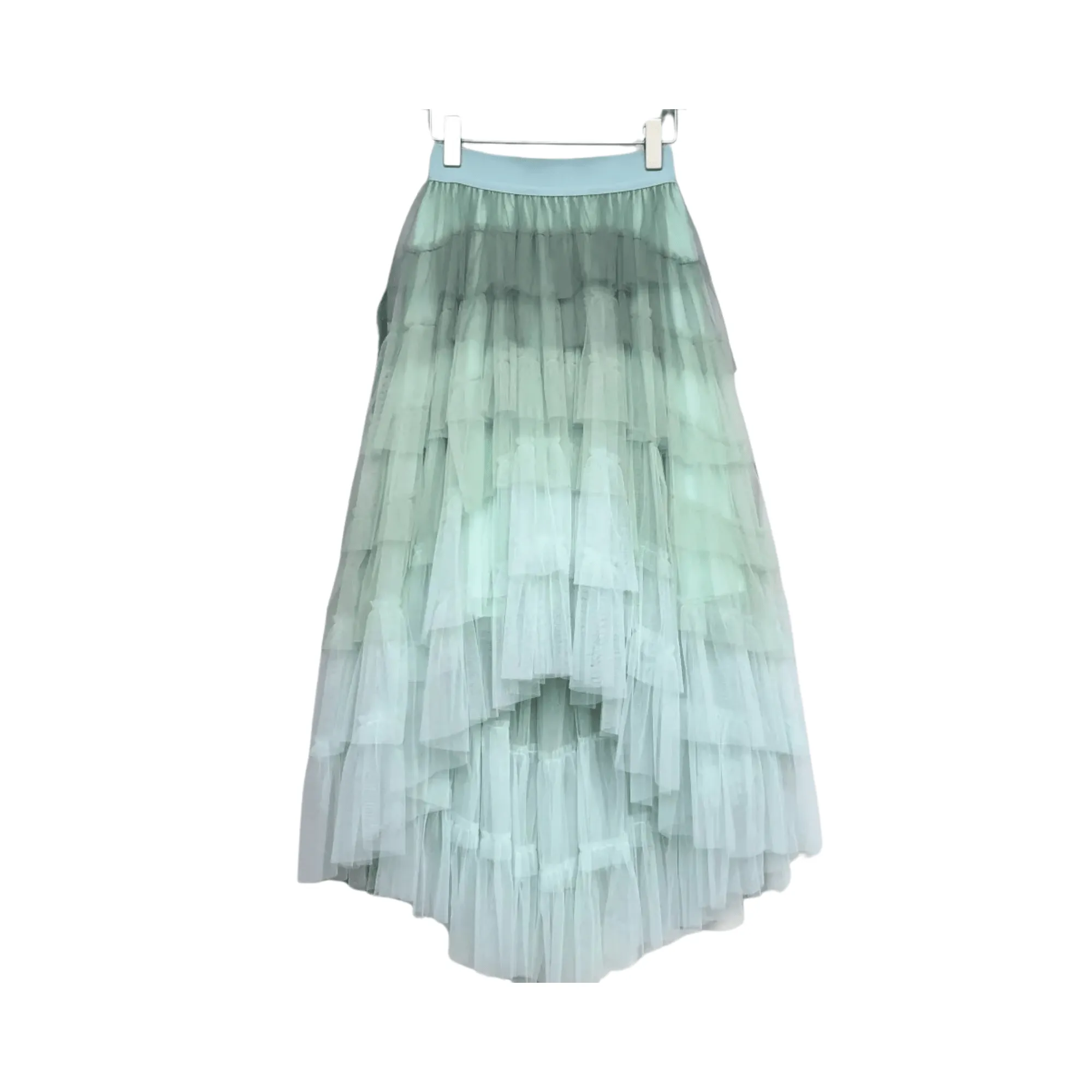 Pre Order:  Gradient Tulle Ruffled Maxi Skirt