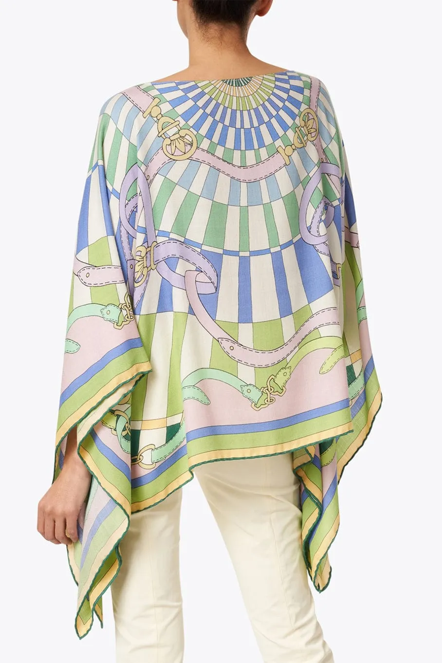 Printed Silk Poncho