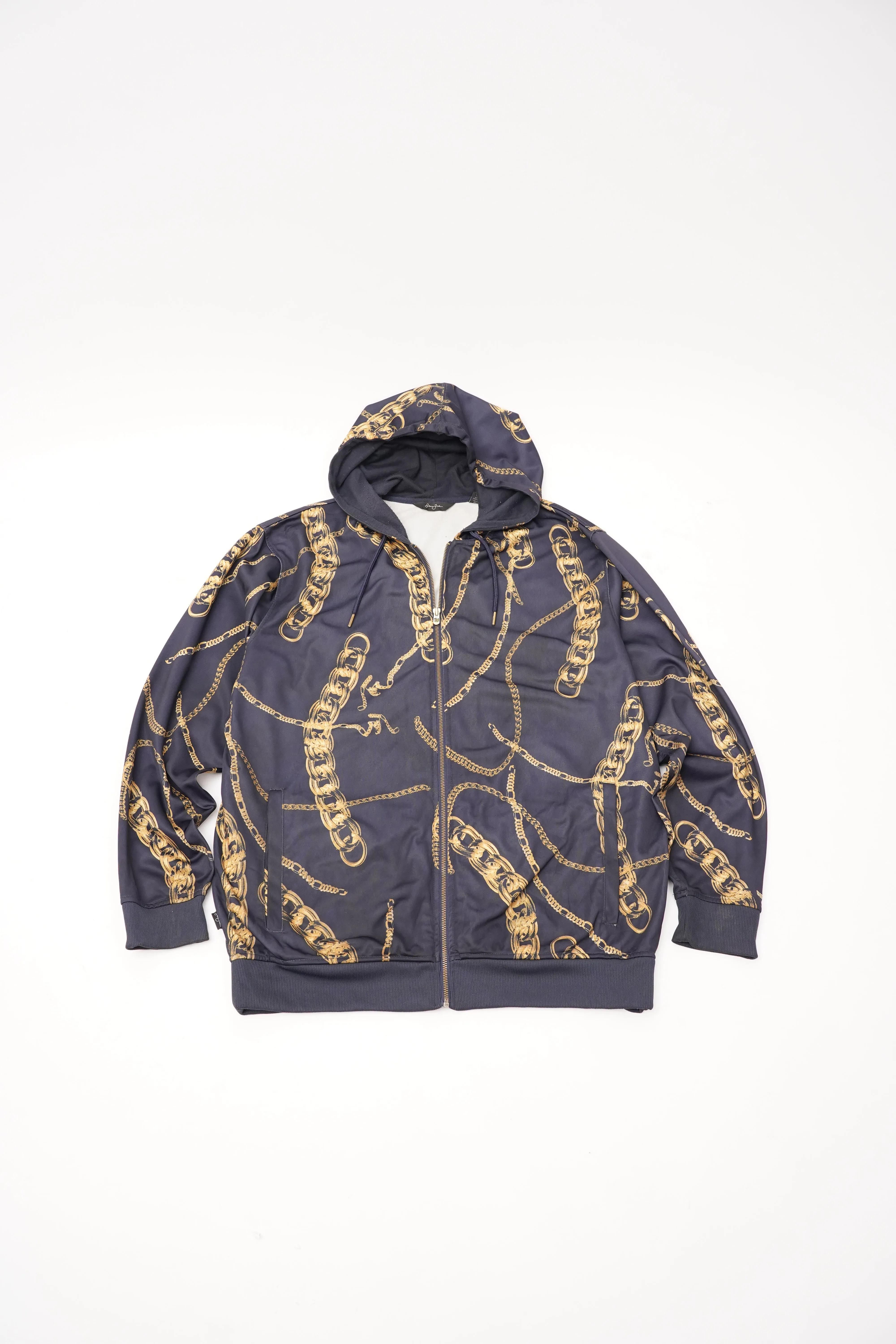 "Sean John" -Gold Chain Print Zip Up Parka-