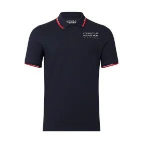 Red Bull Racing F1 Core Logo Polo - Flame Scarlet/Grey/Night Sky/White