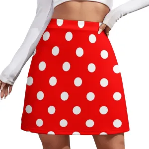 Red With White Polka Dots Short skirt