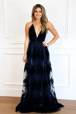 RESTOCK: Here Comes the Bride Maxi Dress: Navy