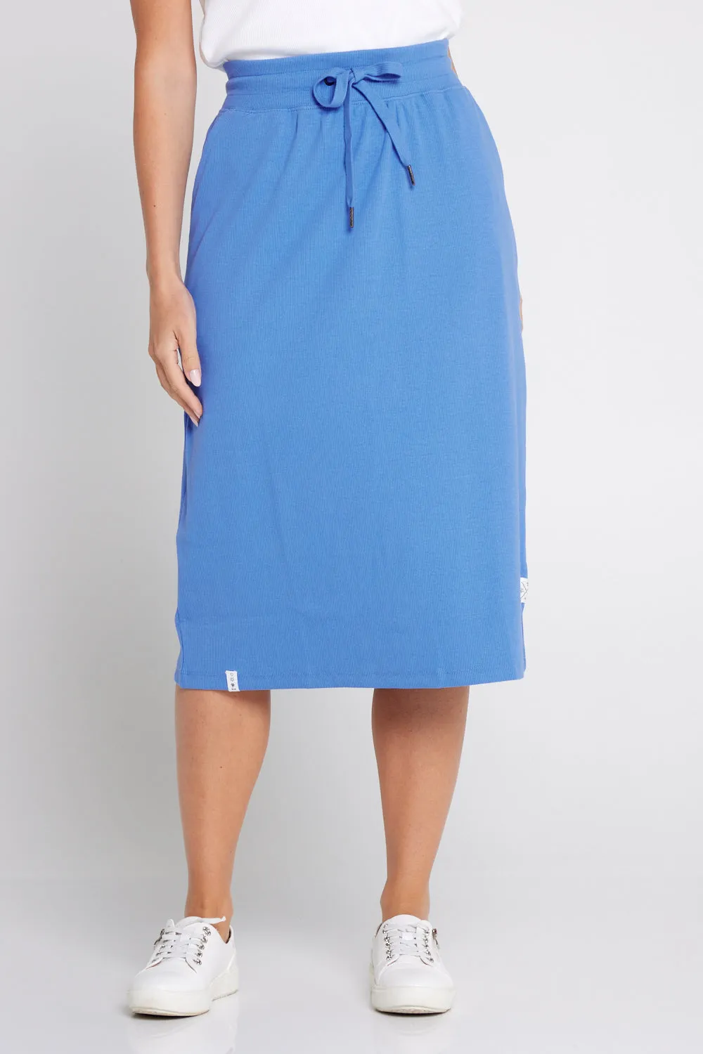 Rib Midi Skirt - Cerulean Blue