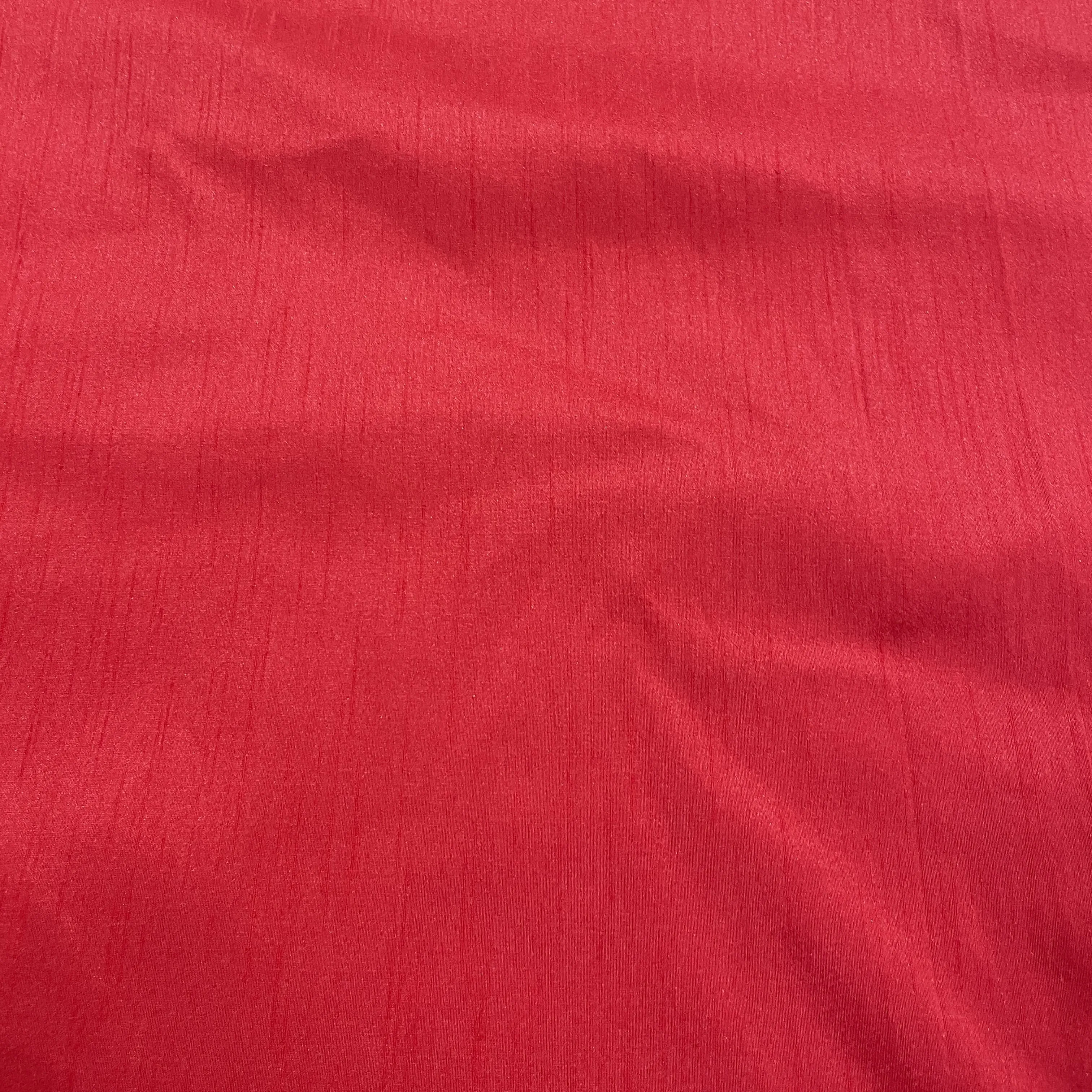 Rose Red Solid Dupian Silk Fabric