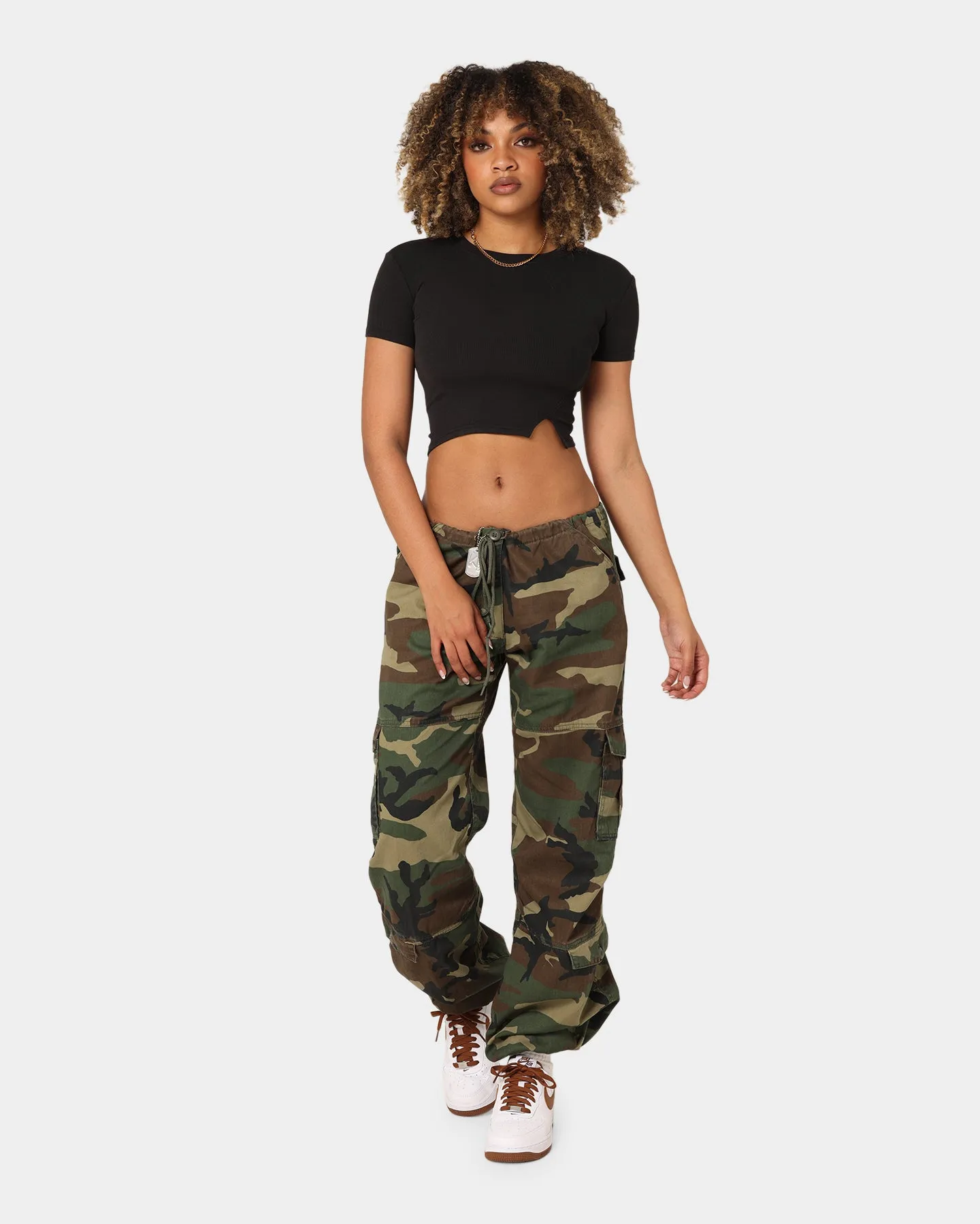 Rothco Women's Vintage Paratrooper Fatigue Cargo Pants Woodland Camo