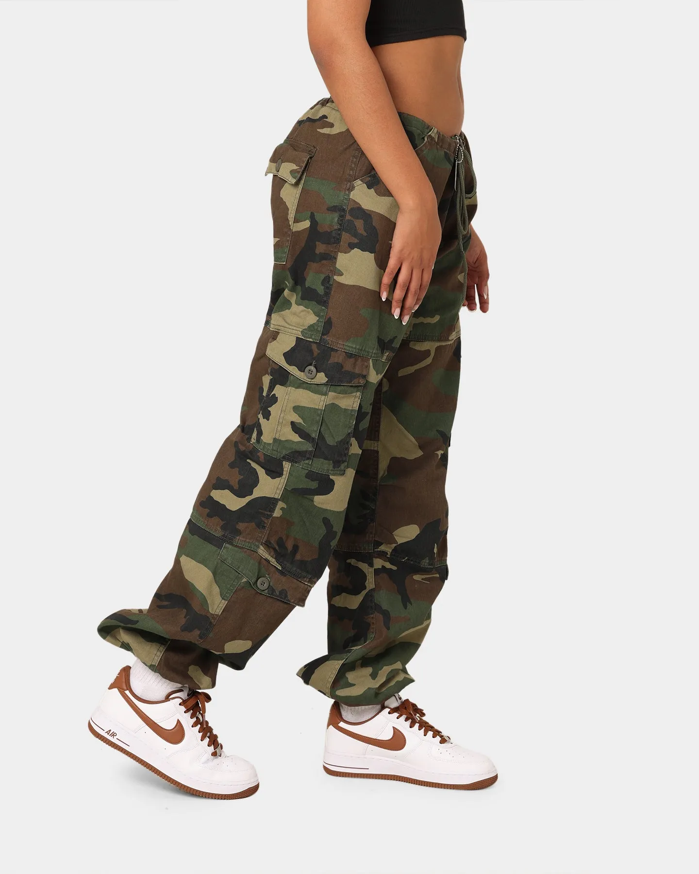 Rothco Women's Vintage Paratrooper Fatigue Cargo Pants Woodland Camo