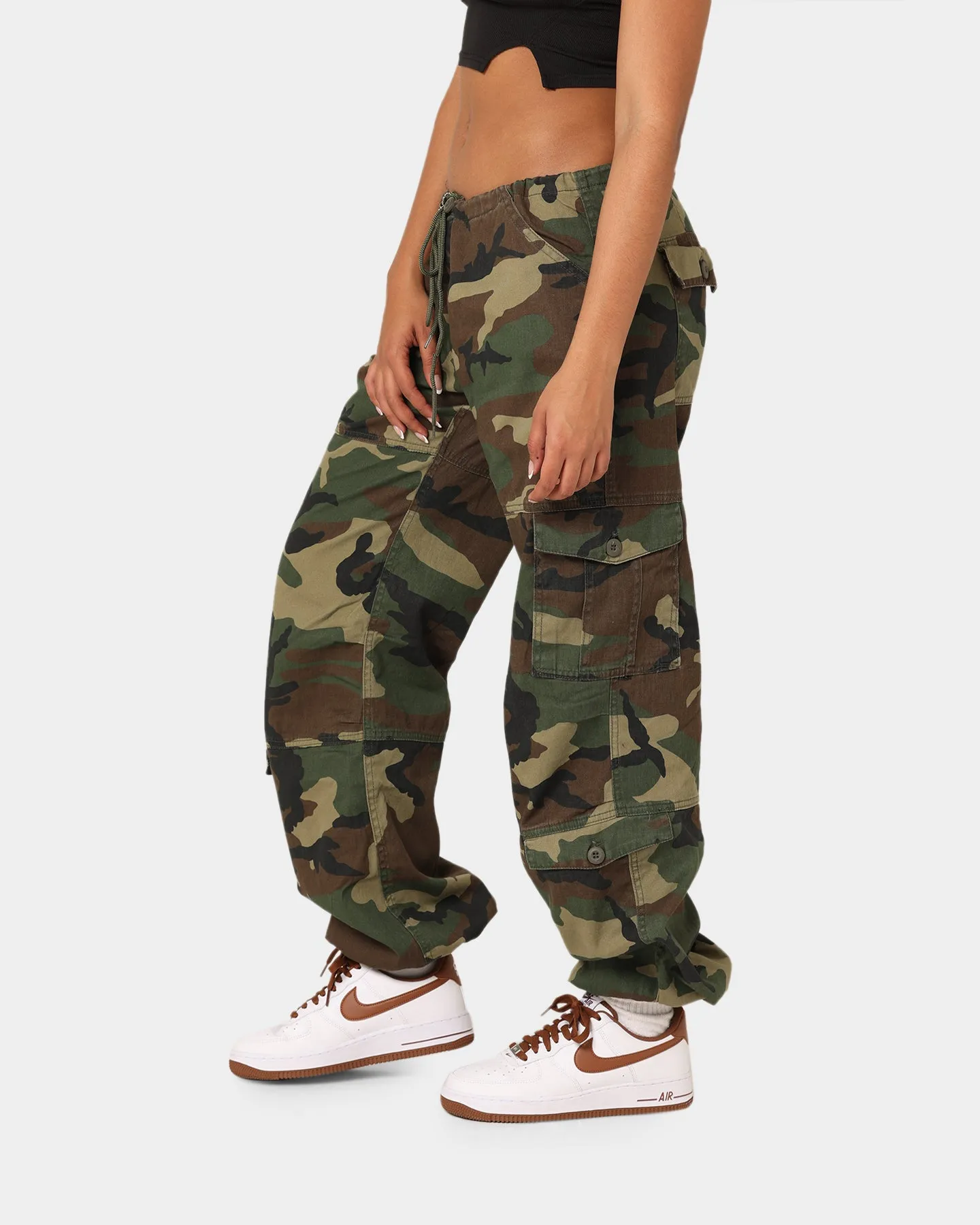 Rothco Women's Vintage Paratrooper Fatigue Cargo Pants Woodland Camo