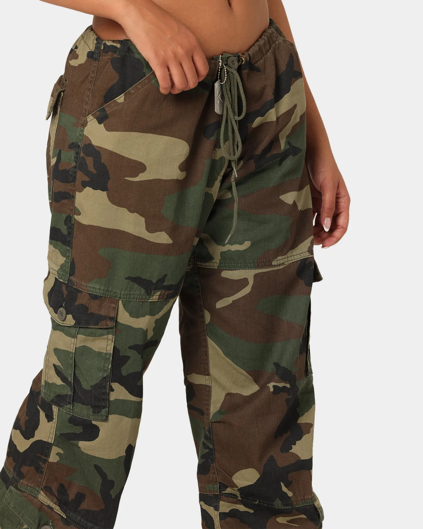 Rothco Women's Vintage Paratrooper Fatigue Cargo Pants Woodland Camo