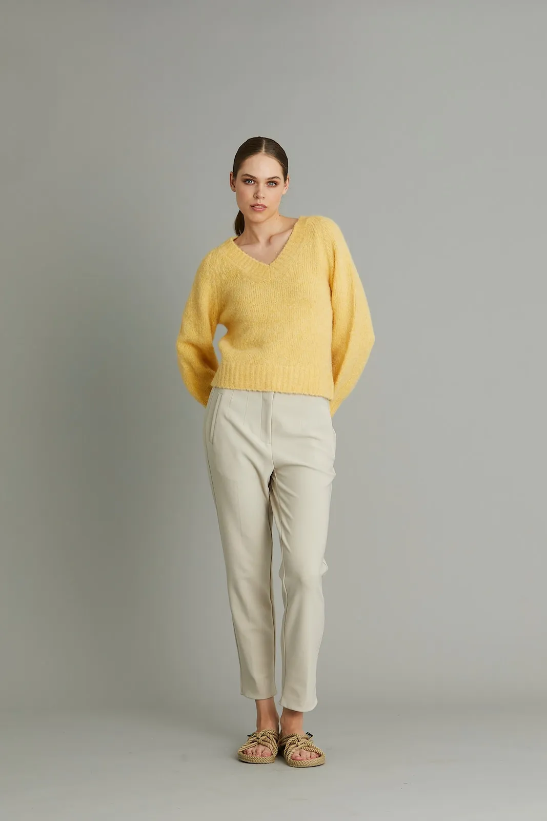 Rue De Femme Olana Pants in Sand.  27"