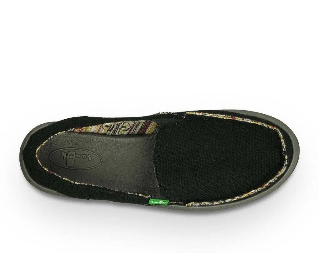 Sanuk Womens Donna Hemp Black