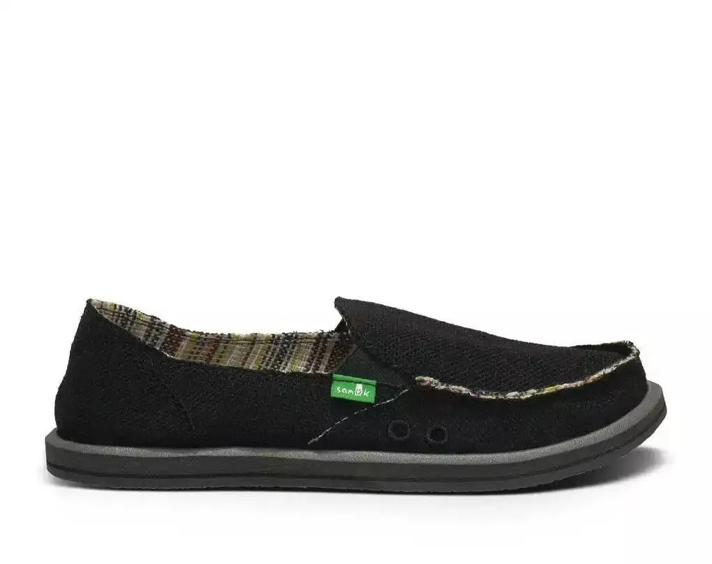 Sanuk Womens Donna Hemp Black