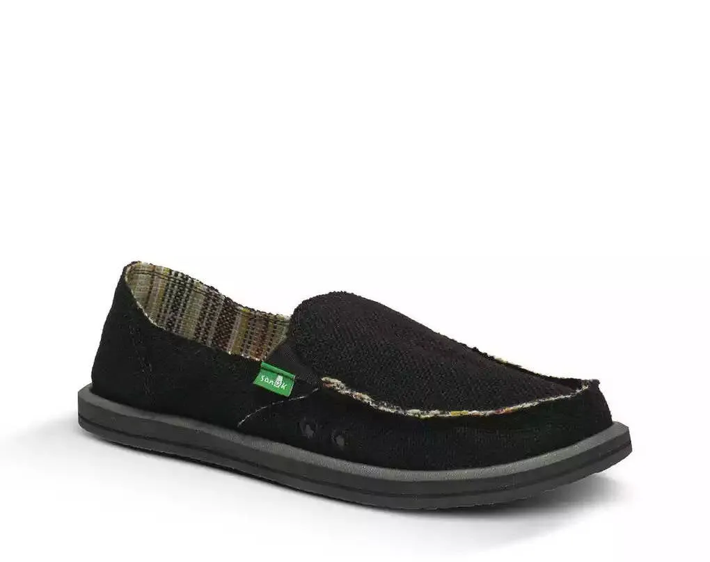 Sanuk Womens Donna Hemp Black