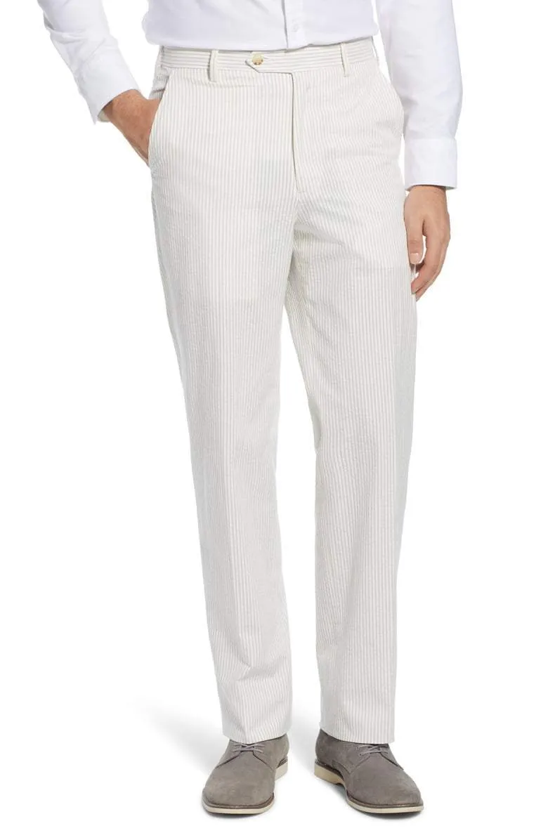 Seersucker Pant<br>Flat Front<br>Regular Rise