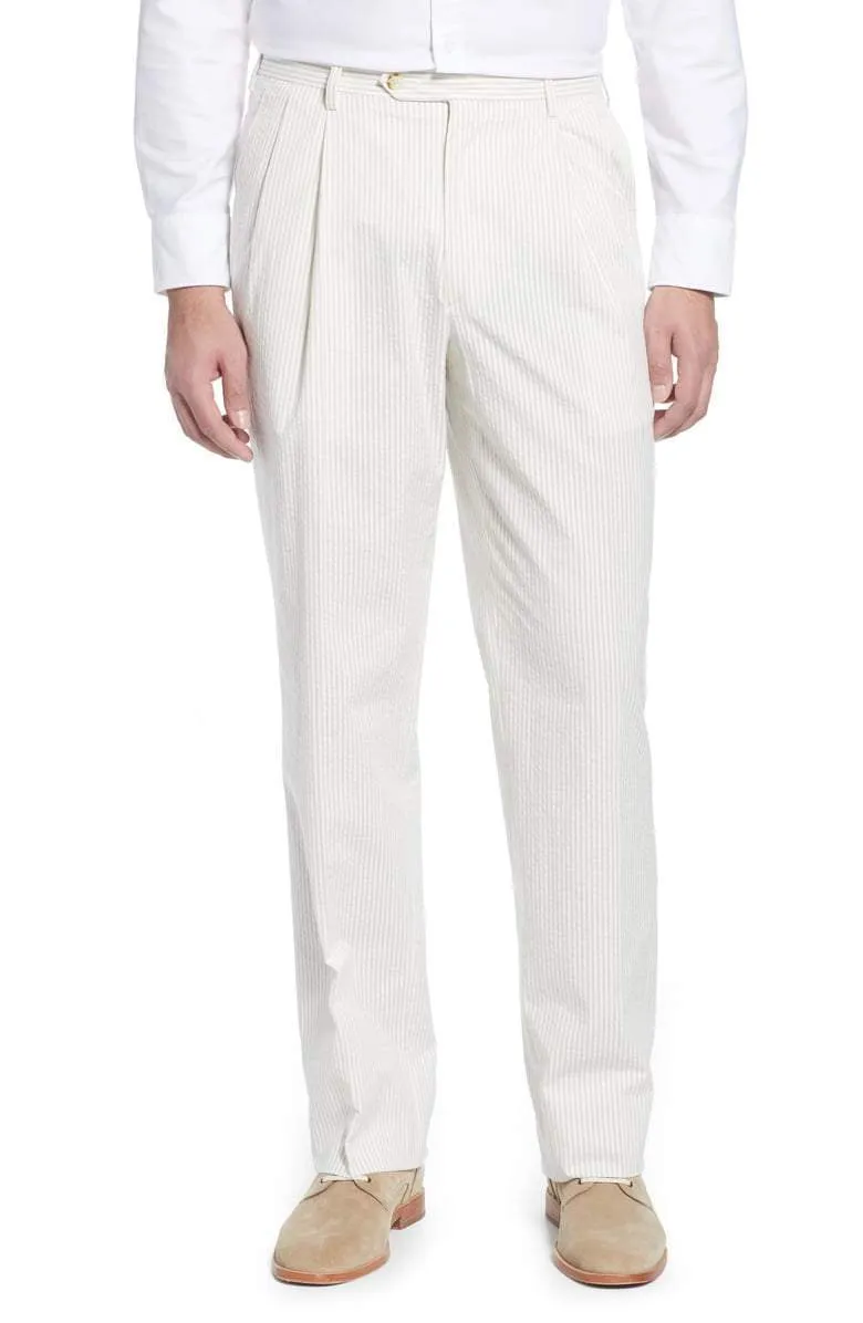 Seersucker Pant<br>Pleated<br>Regular Rise