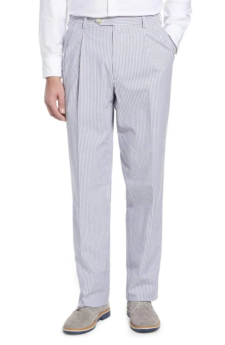 Seersucker Pant<br>Pleated<br>Regular Rise