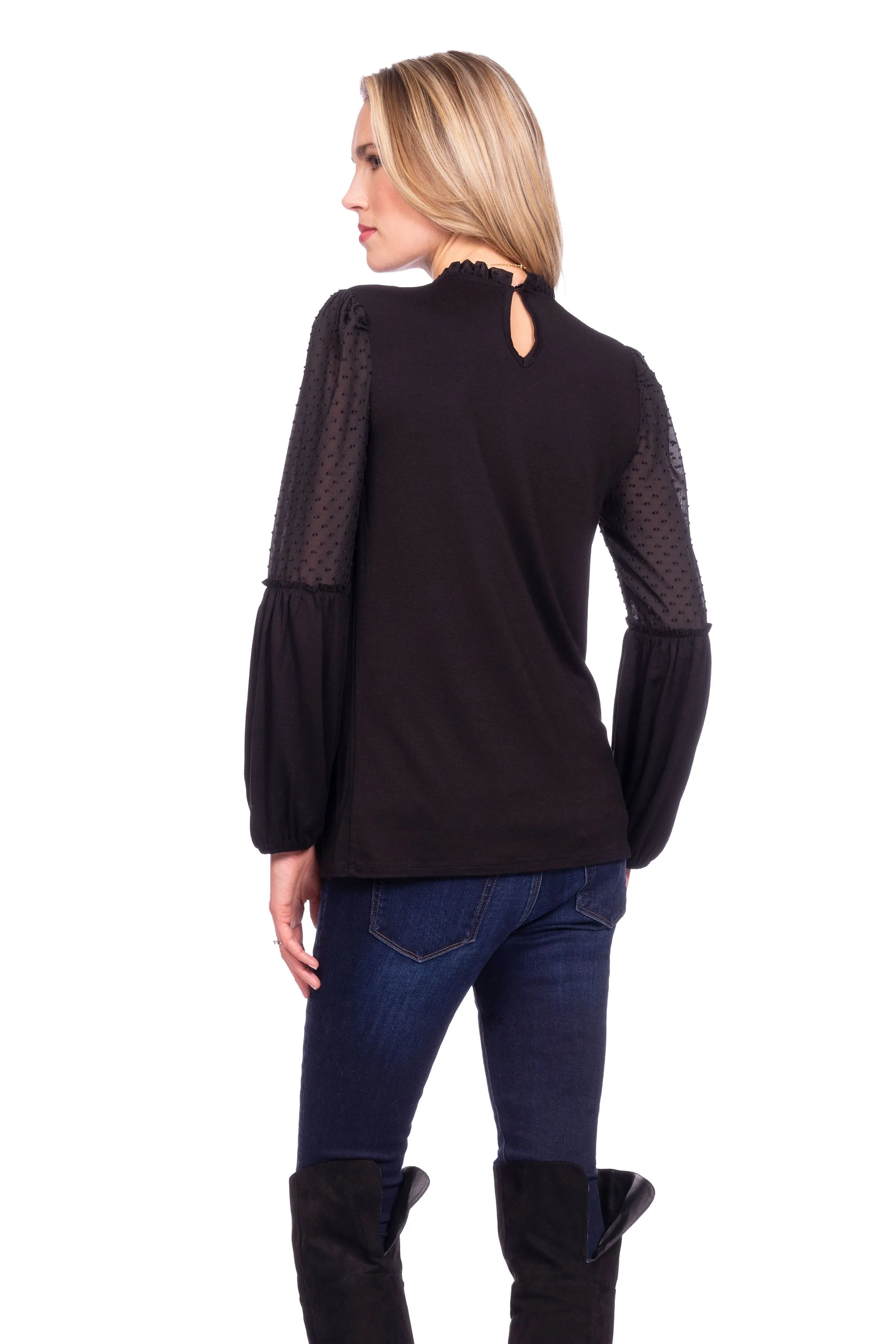 Seraphine Jessamine Semi Sheer Black Maternity Blouse