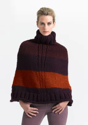 Sleek Striped Poncho Pattern (Knit) - Version 2