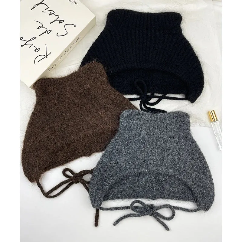 Sohiwoo Knitted Ear Protection Hats For Women&Men Winter Warm Beanies Caps Outdoor Ski Balaclava Bib EarCaps Ladies Skullies Hats Gorros