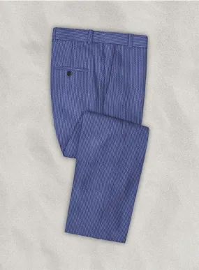 Solbiati Azure Blue Seersucker Pants