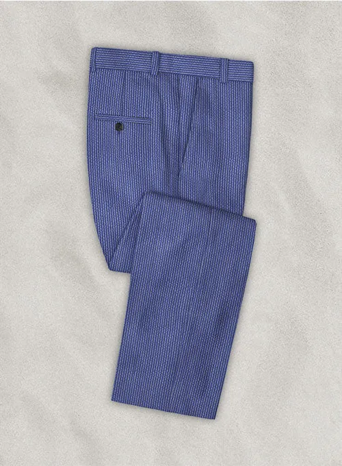 Solbiati Azure Blue Seersucker Pants