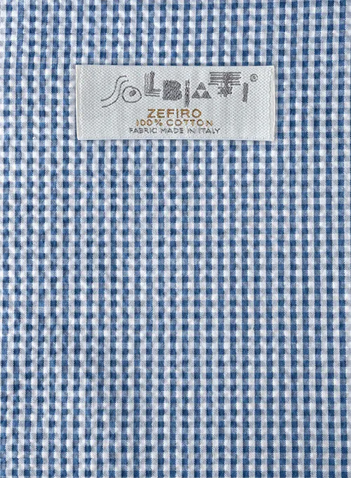 Solbiati Gingham Blue Seersucker Pants