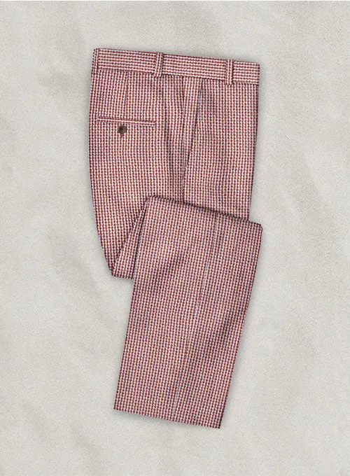 Solbiati Gingham Red Seersucker Pants