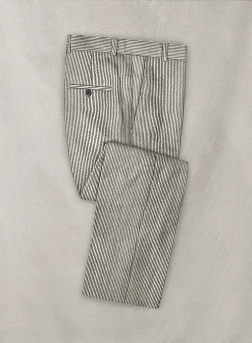 Solbiati Gray Seersucker Pants