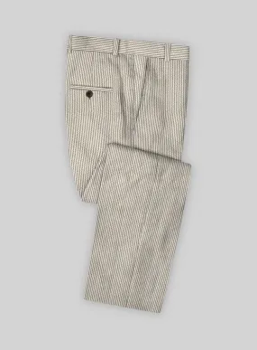 Solbiati Light Brown Seersucker Pants