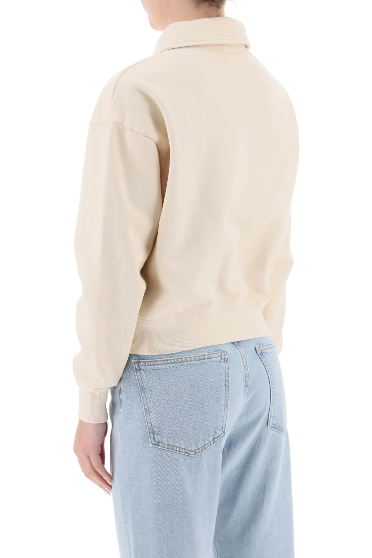 Sporty rich cropped polo sweatshirt