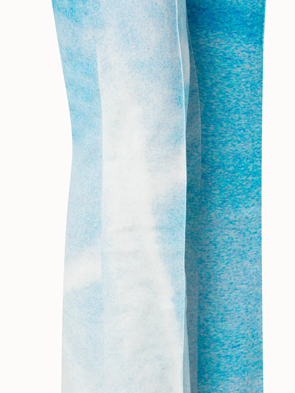 St.Gallen Sky Print Cotton Stretch Denim Bootcut Pants