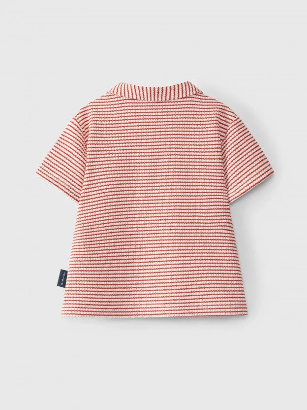 Striped Polo Shirt | Red