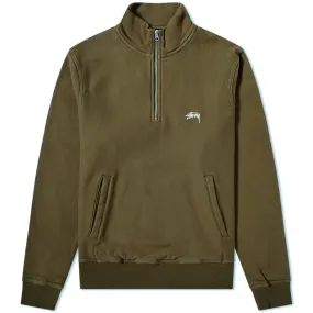 Stussy Stock Fleece Mock Sweatshirt (Olive)