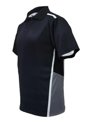 Sublimated Panel Golf Polo - Black/Grey