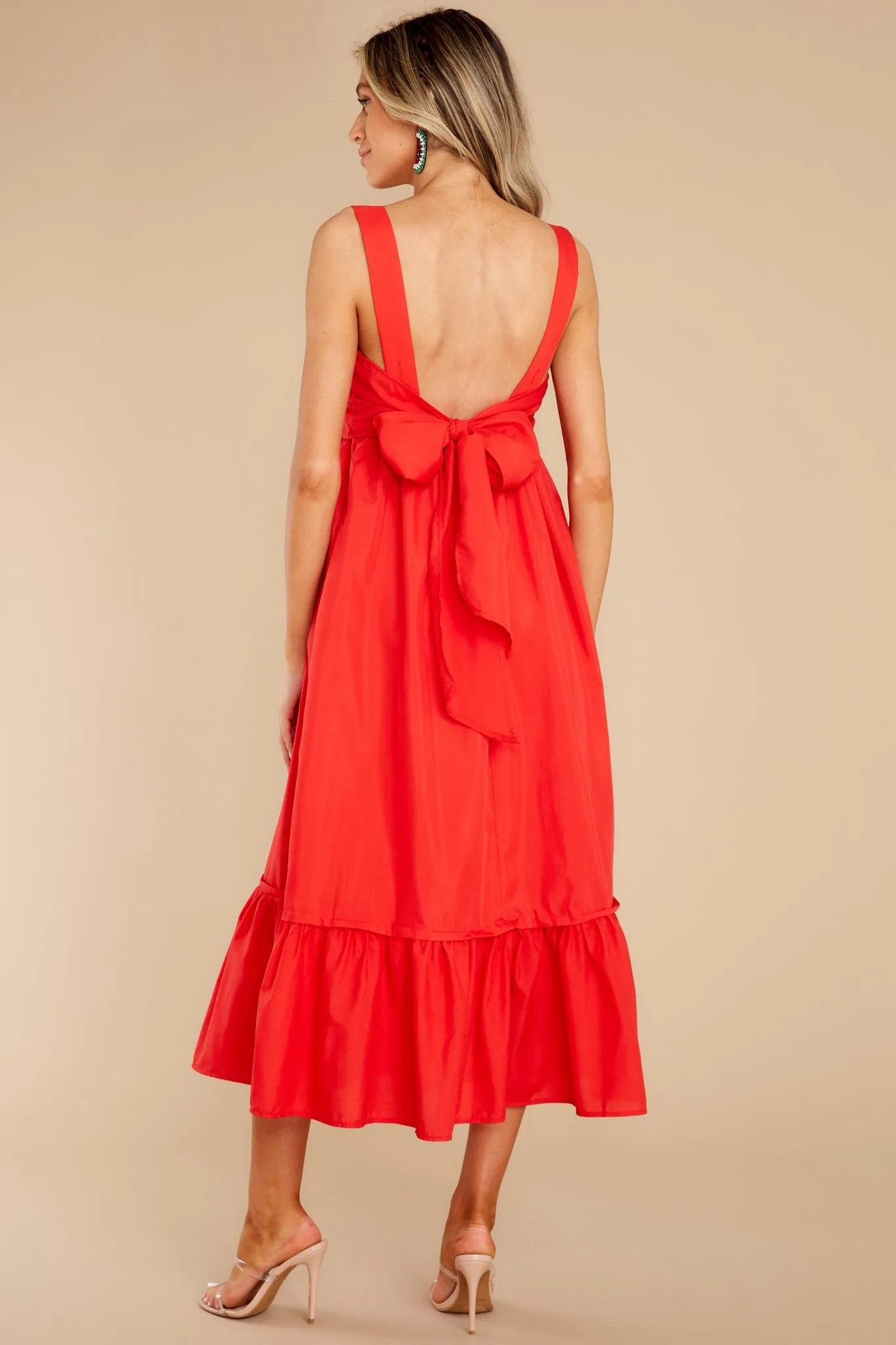 Such A Stunner Red Midi Dress