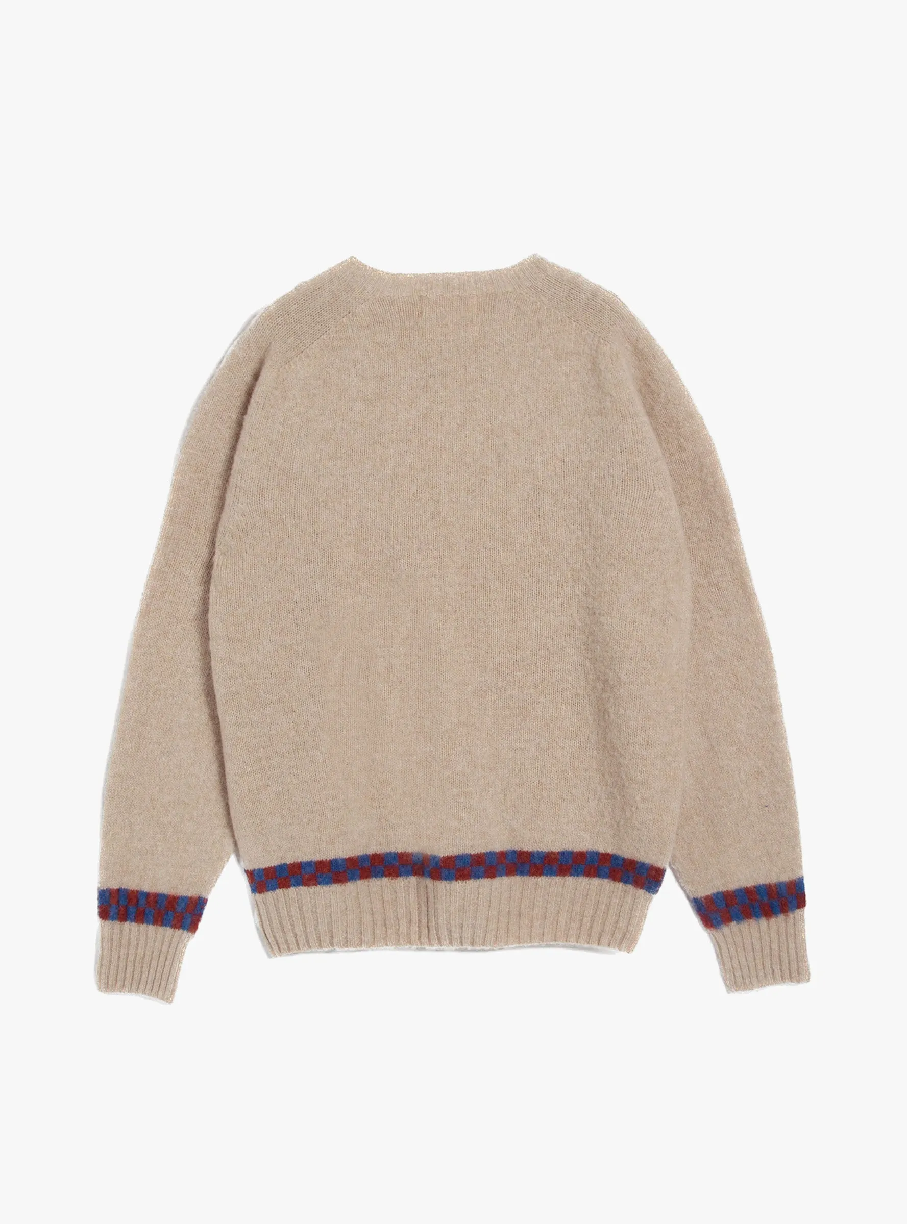 Suedehead Checker Crew Knit Ecru