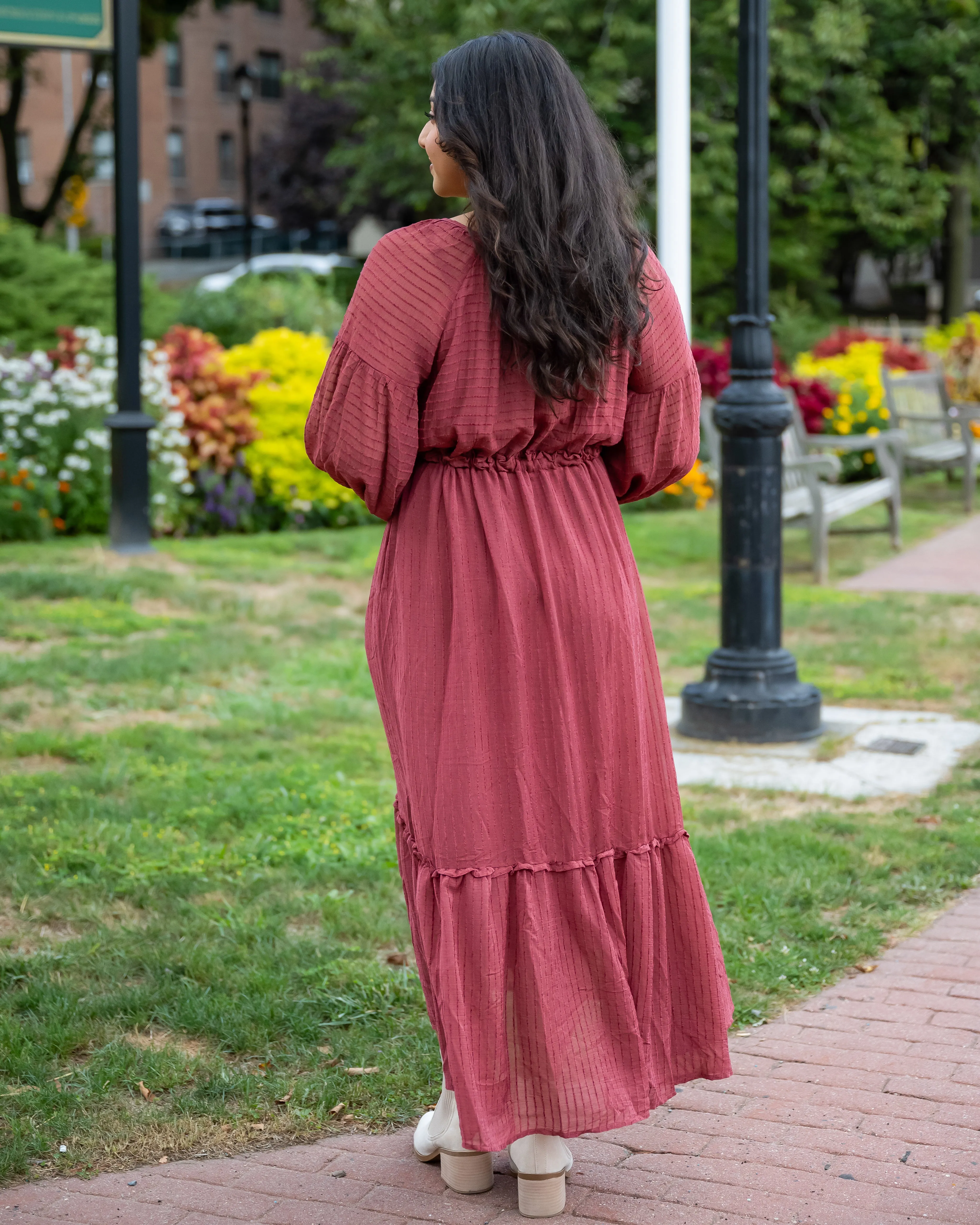 Sylvia Burgundy Velvet Dress