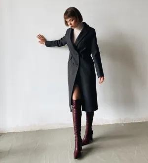 Tailored Wool Blend Coat