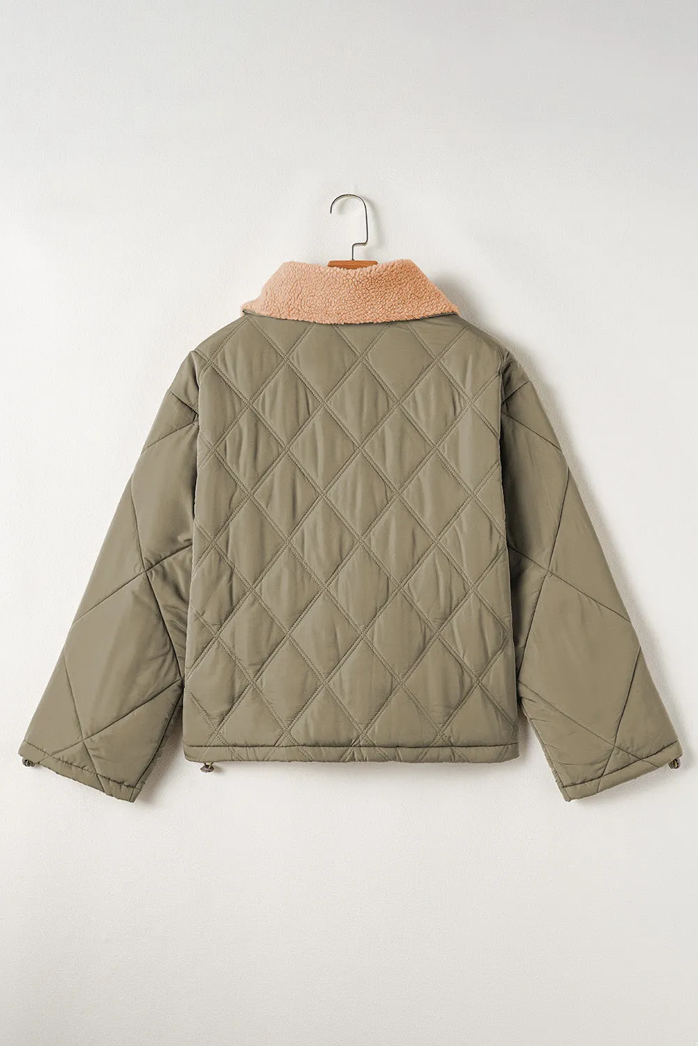 Teddy Collar Quilted Puffer Jacket